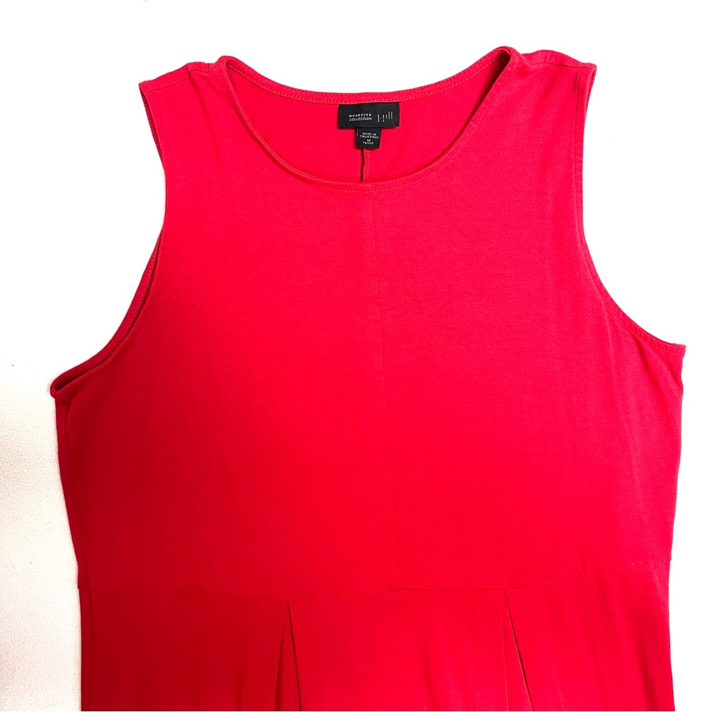 J. Jill Wherever Collection Red Sleeveless Pleated Dress - Sz MP - Picture 3 of 8
